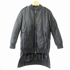 ディーゼルブラックゴールド DIESEL BLACK GOLD 美品 中綿 ナイロン ジャケット ブルゾン ダブルジップ 黒 36 国内正規品 0202 IBO46 メン