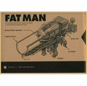 フォールアウトfallout tvヌカランチャー原爆発射機設計図ポスター Fat man 核爆弾