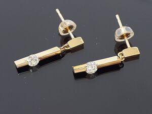 K18 ダイヤモンド ピアス 2.31g 0.18ct 0.19ct ソーティング付き 磨き済 ◆3105/高林店 KT