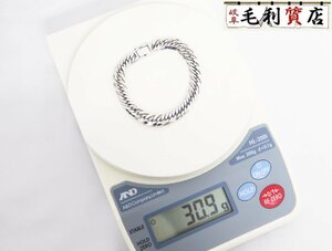 K18 キヘイ 喜平 ブレスレット 8面トリプル 30.9g 8メントリプル ホワイトゴールド 18金 750 WG 【中古】ジュエリー