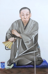 〇色鉛筆画・宅配８０サイズ・人物画 落語家 (210×310) 絵画 三遊亭圓生 (6代目)