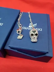 スワロフスキー　ドクロ　ハート　ネックレス　SWAROVSKI　骸骨　スカル　1023656