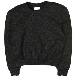 新品 DRIES VAN NOTEN ドリスヴァンノッテン 22AW HALTOS グリッタークルーネックスウェット 222-011117 S BLACK 定価77,000円 g19768