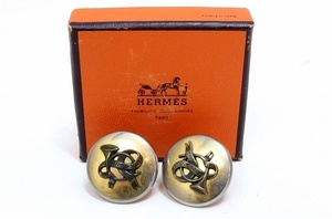 お買得！エルメス HERMES バッファローホーン イヤリング ヴィンテージ ゴールド kz4618206664