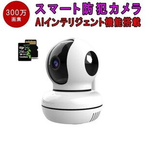 防犯カメラ 300万画素 C46S SDカード256GBセット VStarcam ワイヤレス 無線 WIFI 屋内用 送料無料 在庫処分1ヶ月保証「C46S/SD128.A」