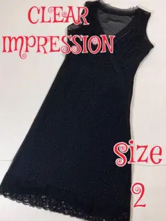 CLEAR IMPRESSION シースルーワンピース　ブラック　2