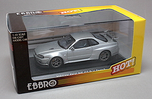 EBBRO エブロ 1/43【43058】NISSAN SKYLINE GT-R (R34) V Spec ll [SILVER]