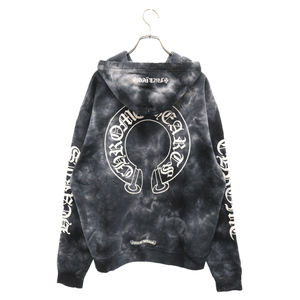 CHROME HEARTS クロムハーツ Horseshoe Hoodie Black Tie Dye タイダイ柄ホースシュープリントプルオーバーパーカー ネイビー