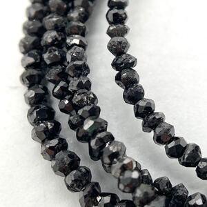 1円〜スタート!!K10WG/20.45ct!!［ブラックダイヤモンドネックレス］d ◎約4.8g アクセサリー black diamond necklace jewelry BI7