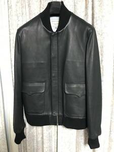 定価50万 Maison Kitsune メゾンキツネ レザー ジャケット L Leather Jacket 革 レザージャケット革ジャンブルゾン