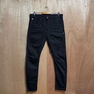 希少【G-STAR RAW ジースターロゥ【商品名】D-STAQ 3D SLIM 立体裁断 ストレッチ デニム パンツ/ブラックデニム