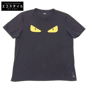 FENDI フェンディ バグズ モンスタースタッズ Tシャツ メンズ ブラック 58 FY0626 SV3