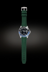 RolexロレックスSubmarinerサブマリーナー116610とGMT MasterIIマスターII 116710、16710に適用VAGENARIラバーストラップ/アーミーグリーン