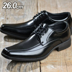 ビジネスシューズ メンズ スワールトゥ 26.0cm 軽量 黒 靴 革靴 新品 紳士靴 ブラック