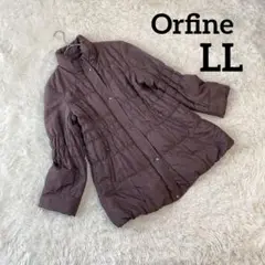 ◇ Orfine 軽量 レディース ダウンコート (LL) 紫 ポケット付き