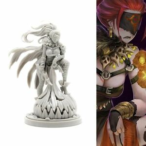 【新品】38mm 1/35 KINGDOM DEATH キングダム・デス White Speaker ホワイト・スピーカー 女性戦士 未塗装 レジン製 フィギュア H151