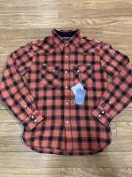 THE FLAT HEAD FN-SNW-005L OMBRE CHECK FLANNEL WESTERN オレンジ/ブラック 40