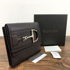 送料込み！ 未使用品 GUCCI Wホック財布 138029 ホースビット ダークブラウン 箱付き 210