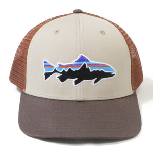 パタゴニア フィッツロイ トラウト トラッカーハット 茶系 PATAGONIA FITZROY TROUT TRUCKER HAT ORTN 鱒 釣 魚 CAP フライ 帽子 キャップ