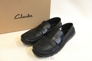 二子玉)Clarks クラークス Oswick Bar オズウィックバー 定価19,800円 ローファー 黒 ブラックレザー UK9 27cm