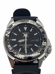 SEIKO◆自動巻腕時計/アナログ/ラバー/BLK/BLK/7S36-02P0