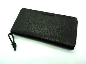 ■美品■ EMPORIO ARMANI エンポリオアルマーニ レザー ラウンドファスナー 長財布 ウォレット 札入れ 小銭入れ ブラック系 DH1290