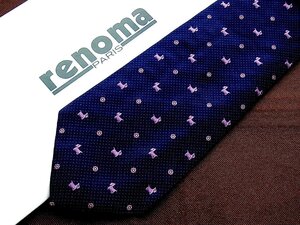 ♪21303C♪良品【刺繍 犬 いぬ 柄】レノマ【renoma】ネクタイ