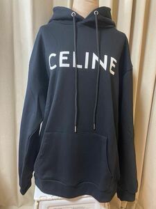 1円 セリーヌ CELINE ロゴ プルオーバー パーカー Mサイズ 極美品