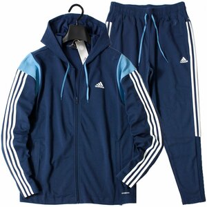 新品 訳あり アディダス トラックスーツ 上下セット セットアップ O 秋冬 adidas ジャケット パーカー パンツ メンズ 紺 ◆CL2416A