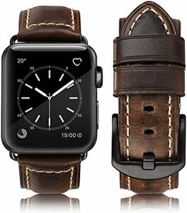 [HUAFIY] Apple Watch 用バンド42mm 44mm 45mm49mm 本革 交換ベルト Apple Watchシ