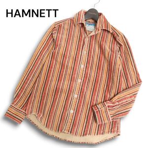 HAMNETT キャサリン ハムネット 秋冬★ コーデュロイ ストライプ★ 長袖 スリム シャツ Sz.M メンズ　C4T10093_B#B