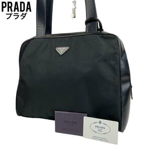 極美品　PRADA プラダ　ハンドバッグ　ブラック　パテントレザー　黒　手提げ