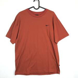 90s NIKE ナイキ 半袖Tシャツ Sサイズ 暗めのオレンジ S0GHC