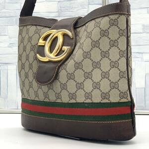 グッチ GGスプリーム ゴールド金具 GG シェリーライン ショルダーバッグ ヴィンテージ GUCCI インターロッキング ゴールド金具 レディース