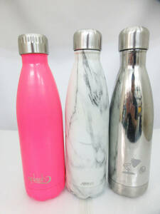 N9368【水筒】ウォーターボトル 3本★17fl oz/ 503ml★SPLASH 500ml★AVANTI 500ml★ステンレスボトル★中古★