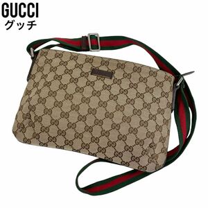 GUCCI ショルダーバッグ　GGキャンバス　シェリーライン　斜め掛け　ハンドバッグ　トートバッグ　189749 001998 ポシェット　ミニバッグ