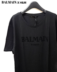 L 未使用【BALMAIN x H&M Logo T-Shirts Black エイチアンドエム バルマン ロゴ Tシャツ ブラック 2015AW BALMAIN Tシャツ】