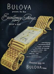稀少・時計広告！1946年ブローバ 時計広告/Bulova Watch/W