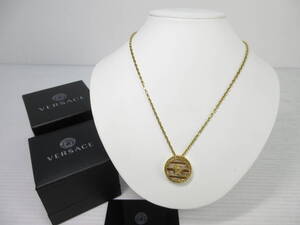 2412601-020 VERSACE ヴェルサーチ メデューサ グレカ ゴールドカラー ネックレス 全長約57cm 箱付