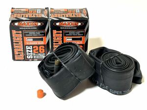 【送料無料特価】米式軽量チューブ MAXXIS UltraLight 26×1.9-2.125 新品2個セット