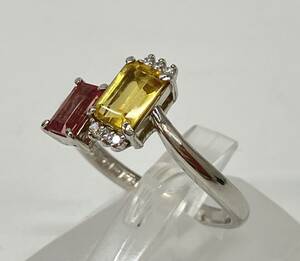 Pt900 プラチナ／＃19／ダイヤ0.05ct／5.4g／リング