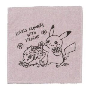 送料無料 ポケモン ピカチュウ ハンドタオル LOVELY FLOWERS WITH PIKACHU ピンク Pokmon Hand towel