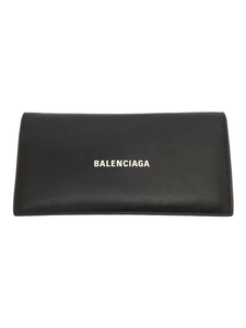 BALENCIAGA◆長財布/レザー/BLK/無地/メンズ/594692・1090・U・584046