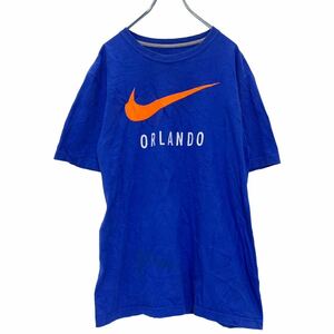 NIKE 半袖 プリント Tシャツ M ブルー オレンジ ナイキ スポーツ ORLANDO ロゴ 古着卸 アメリカ仕入 a503-7282