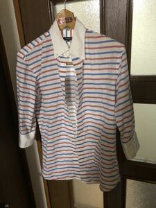 【LOVELESS/ラブレス】Cotton×Linen 3/4 Sleeve Creric Border Shirt size1 コットン×リネン 3/4スリーブ クレリック ボーダーシャツ