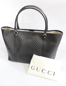 【ト足】 GUCCI グッチ マイクログッチシマレザー トートバッグ レディース ブラック系 CCZ01CBB1J