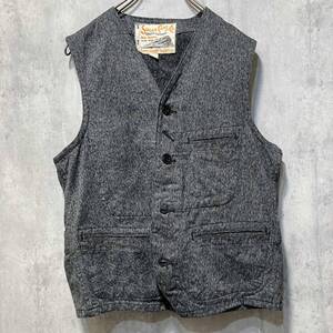 SUGAR CANE 9oz BLACK COVERT WORK VEST 9オンスブラックカバートワークベスト グレー サイズ38 シュガーケーン