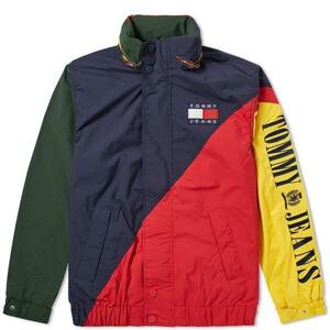 即決 未使用【TOMMY JEANS】トミージーンズ 90s カラーブロックセーリングジャケット L 新古