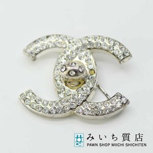 質屋 ブローチ CHANEL シャネル ターンロック ココマーク シルバー金具 ラインストーン 96/A H1078 みいち質店