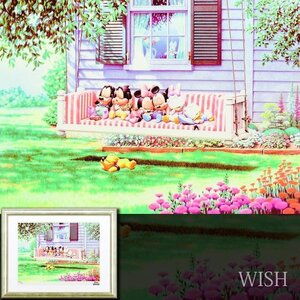 【真作】【WISH】ディズニー Disney「昼下がりの天使」シルクスクリーン 8号大 ◆Disney BAINIES ミッキー ミニー ドナルド #25012044